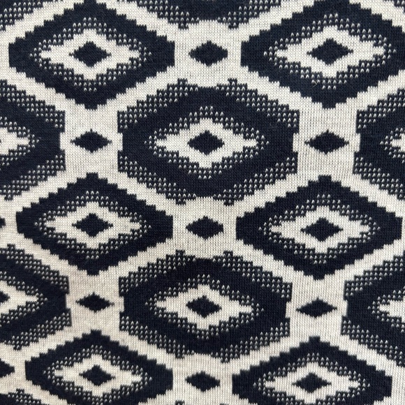 Zara Geometric Deep Navy Blue and White Women's Women’s Size L Long Sleeve Top - Picture 7 of 9